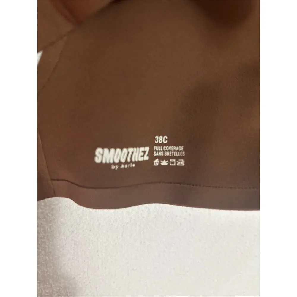 Aerie Smoothez Plunge Bra Tan Brown Wireless Padded 38 C Everyday Comfort